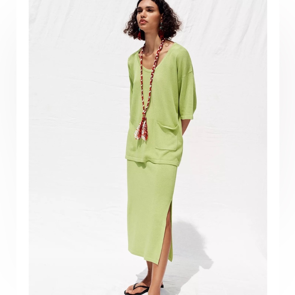 Zara green skirt & top co-ord set